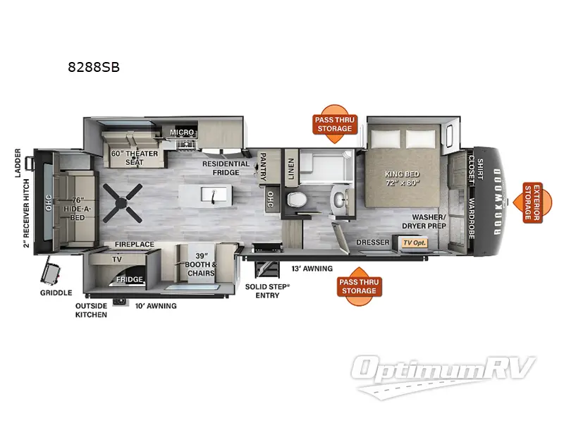 2023 Forest River Rockwood Signature 8288SB RV Floorplan Photo