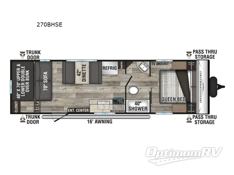 2022 KZ Sportsmen 270BHSE RV Floorplan Photo