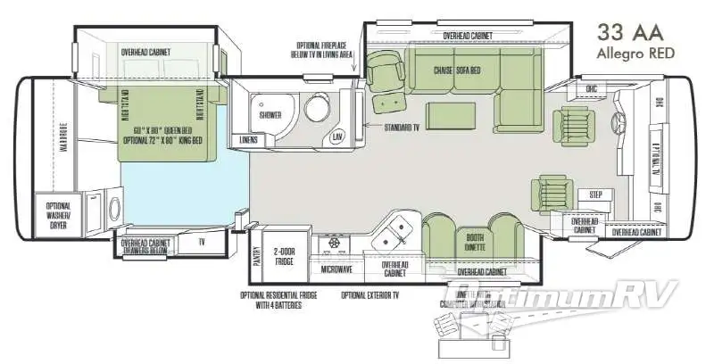 2014 Tiffin Allegro RED 33 AA Floorplan Photo