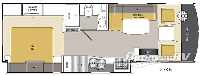 2015 Georgie Boy Pursuit 27KB Floorplan Photo