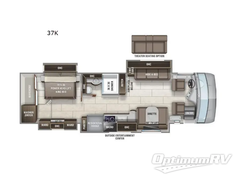 2022 Entegra Reatta 37K RV Floorplan Photo