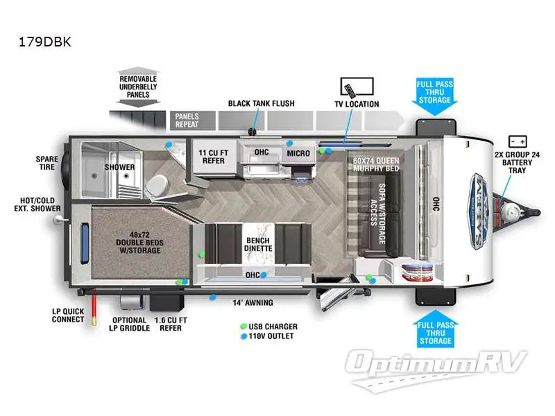 2021 Forest River Salem FSX 179DBK Floorplan Photo
