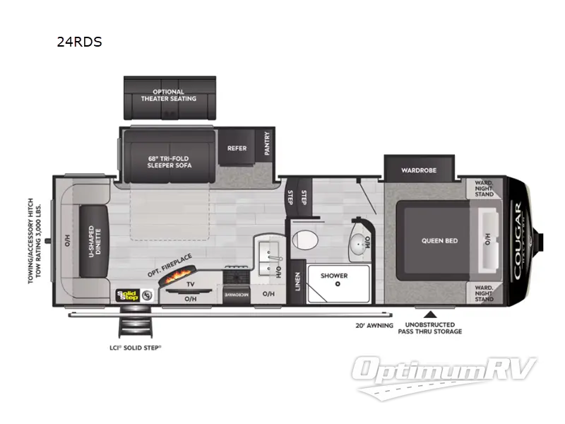 2023 Keystone Cougar Half-Ton 24RDS RV Floorplan Photo