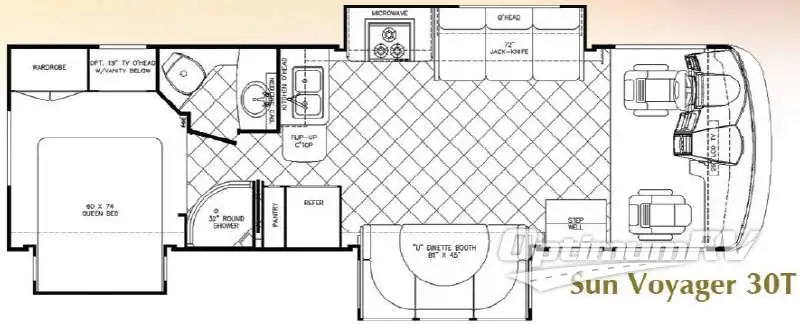 2010 Gulf Stream Sun Voyager - Gas 30T Floorplan Photo