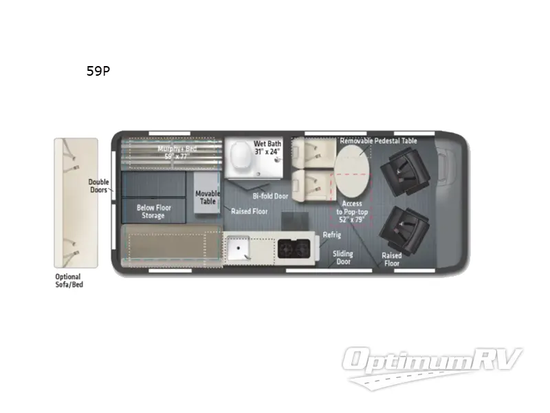2022 Winnebago Solis 59P Floorplan Photo