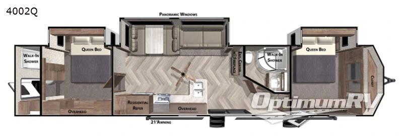 2021 Forest River Wildwood DLX 402Q Floorplan Photo