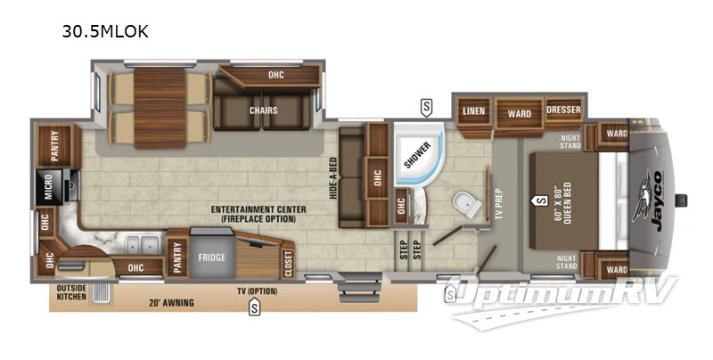 2019 Jayco Eagle HT 30.5MLOK Floorplan Photo