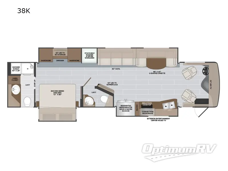 2022 Holiday Rambler Endeavor 38K Floorplan Photo