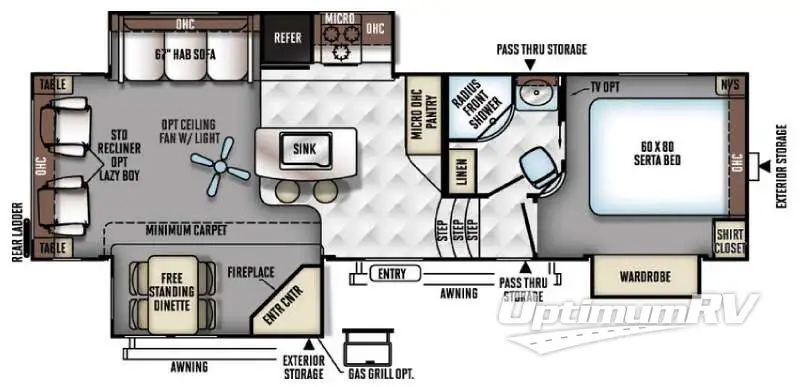 2016 Forest River Rockwood Signature Ultra Lite 8289WS Floorplan Photo