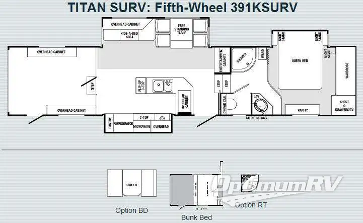 2007 SunnyBrook Titan SURV 391KSURV Floorplan Photo