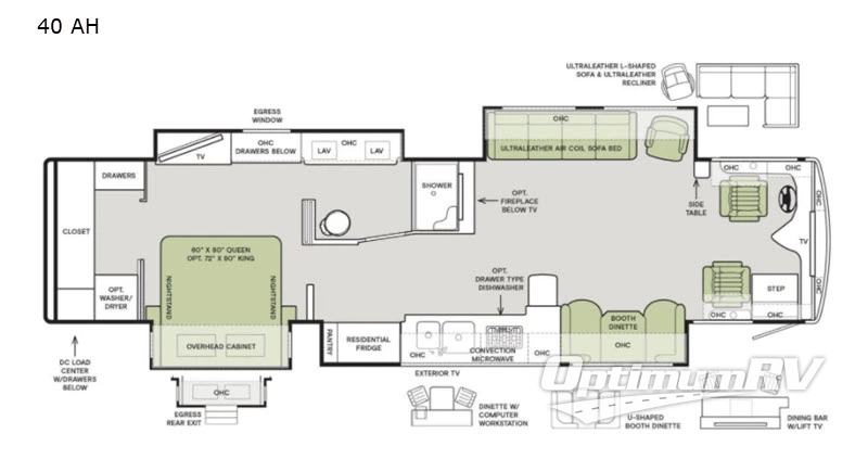 2021 Tiffin Phaeton 40AH Floorplan Photo