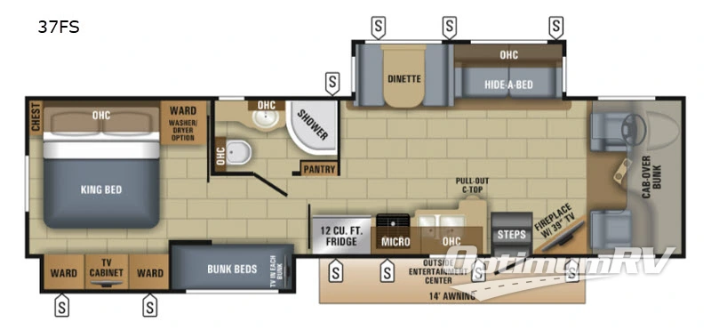 2019 Jayco Seneca 37FS Floorplan Photo