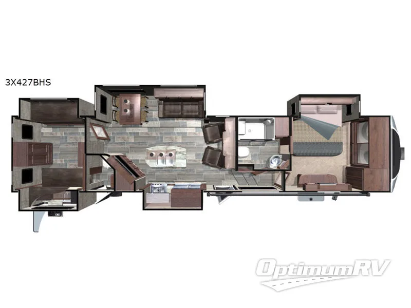 2019 Highland Ridge Open Range 3X M-427BHS Floorplan Photo