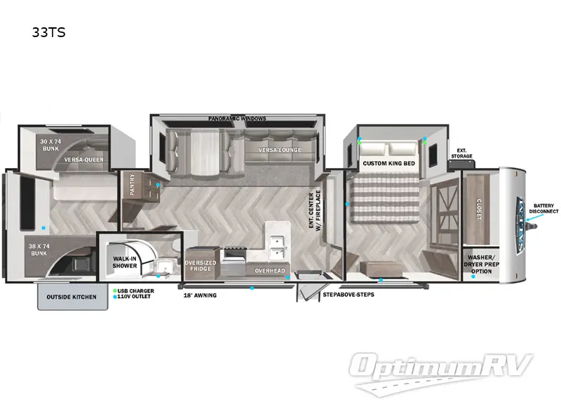2022 Forest River Salem 33TS Floorplan Photo