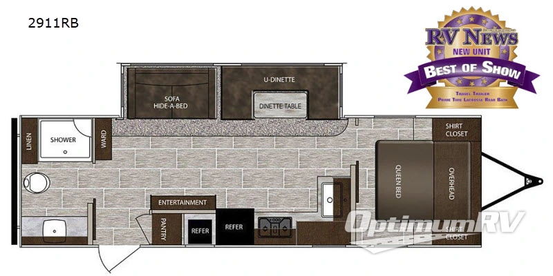 2018 Prime Time LaCrosse 2911RB Floorplan Photo
