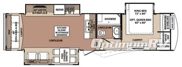 2014 Forest River Blue Ridge 3025RL RV Floorplan Photo