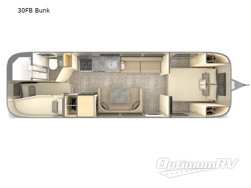 2024 Airstream Flying Cloud 30FB Bunk Floorplan Photo