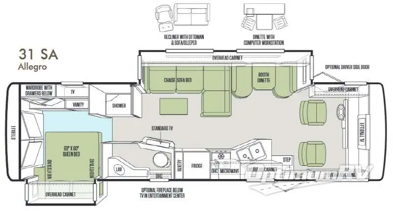 2014 Tiffin Allegro 31SA RV Floorplan Photo