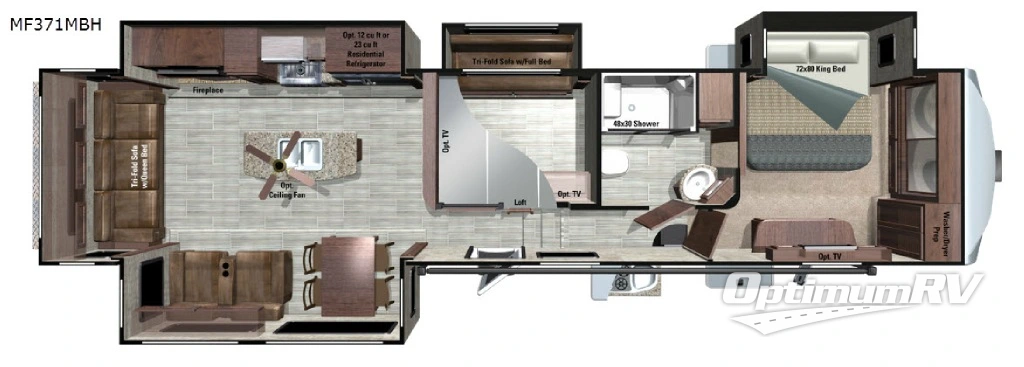 2017 Highland Ridge Mesa Ridge MF371MBH Floorplan Photo