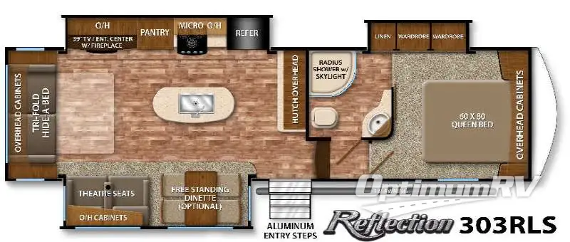 2016 Grand Design Reflection 303RLS Floorplan Photo