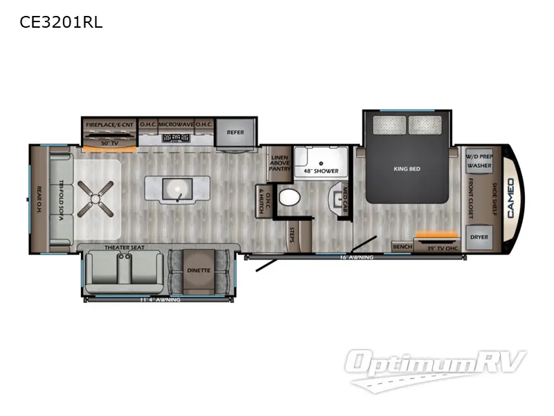 2022 CrossRoads Cameo CE3201RL RV Floorplan Photo