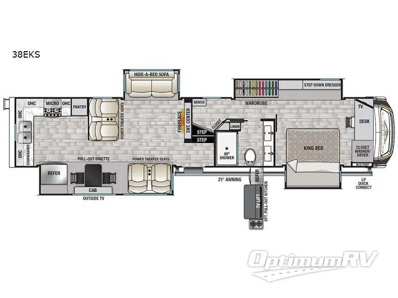 2022 Forest River Cedar Creek Champagne Edition 38EKS Floorplan Photo