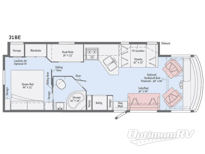 2017 Winnebago Vista 31BE Floorplan Photo