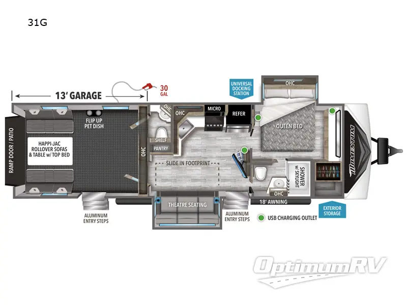 2023 Grand Design Momentum G-Class 31G Floorplan Photo