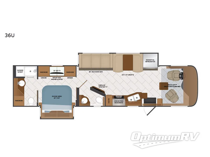 2019 Fleetwood Pace Arrow 36U Floorplan Photo