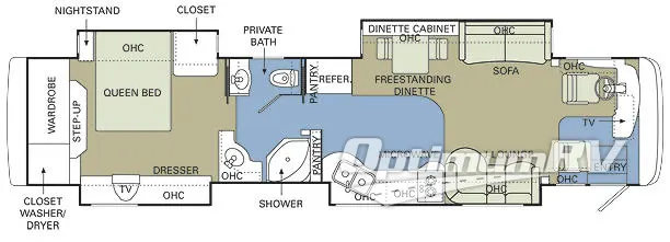 2006 Holiday Rambler Imperial 42PBQ Floorplan Photo