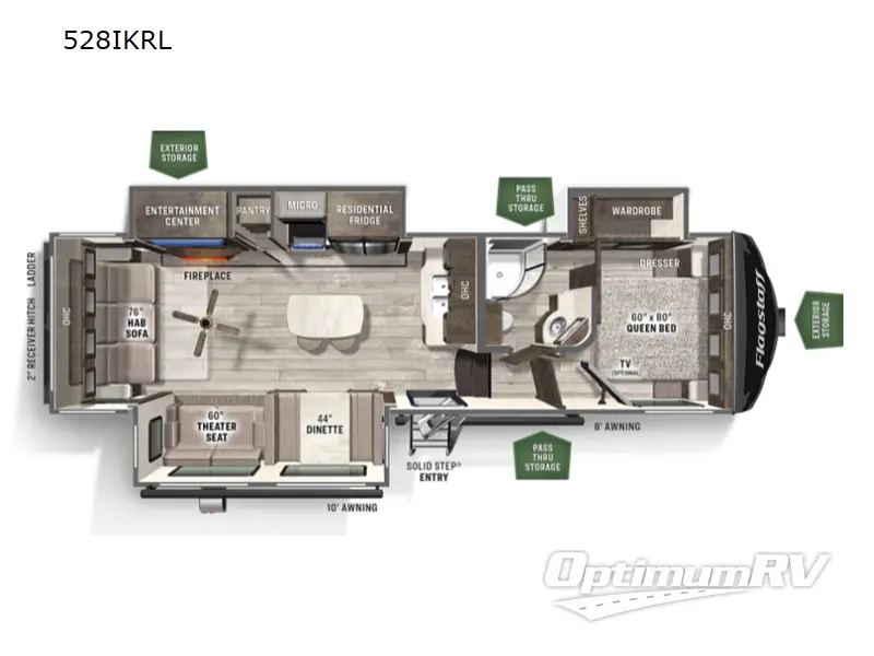 2022 Forest River FLAGSTAFF 528lKRL RV Floorplan Photo