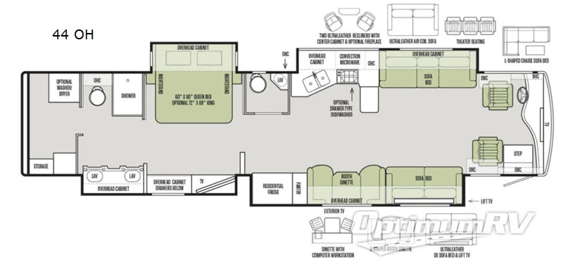 2019 Tiffin Phaeton 44 OH Floorplan Photo