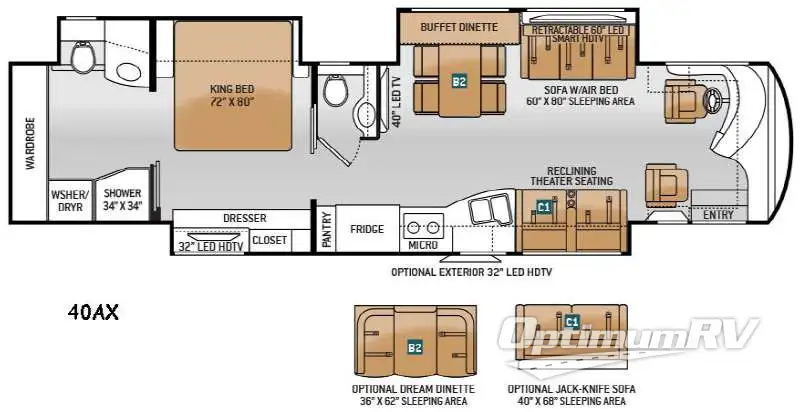 2015 Thor Tuscany XTE 40AX Floorplan Photo