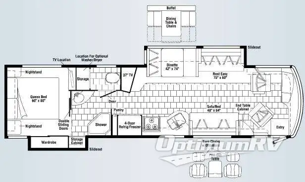 2008 Winnebago Journey 37H Floorplan Photo