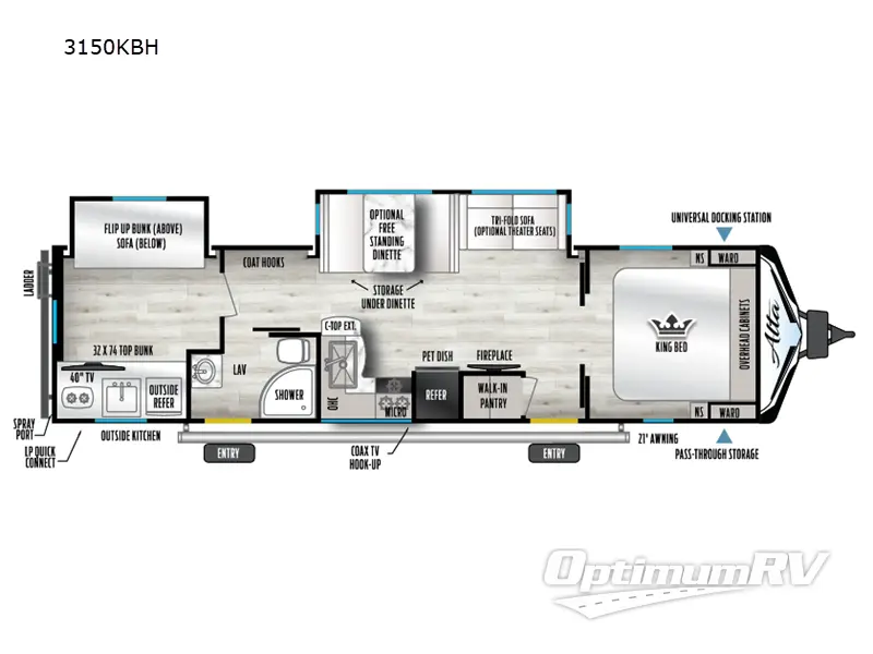 2024 East To West Alta 3150KBH RV Floorplan Photo