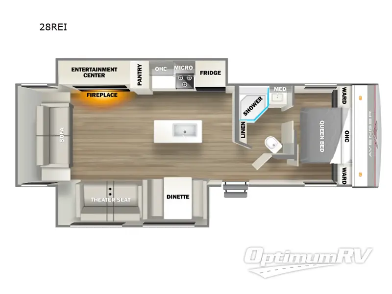 2025 Prime Time Avenger 28REI Floorplan Photo