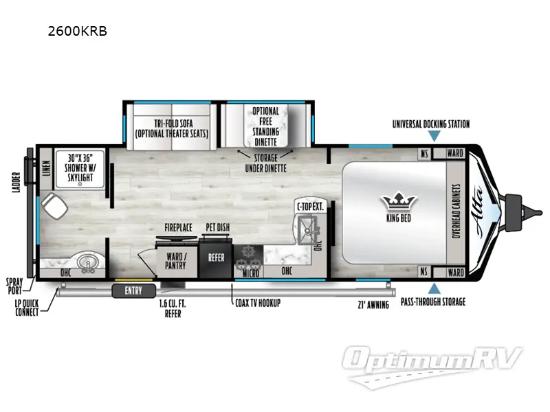 2024 East To West Alta 2600KRB RV Floorplan Photo