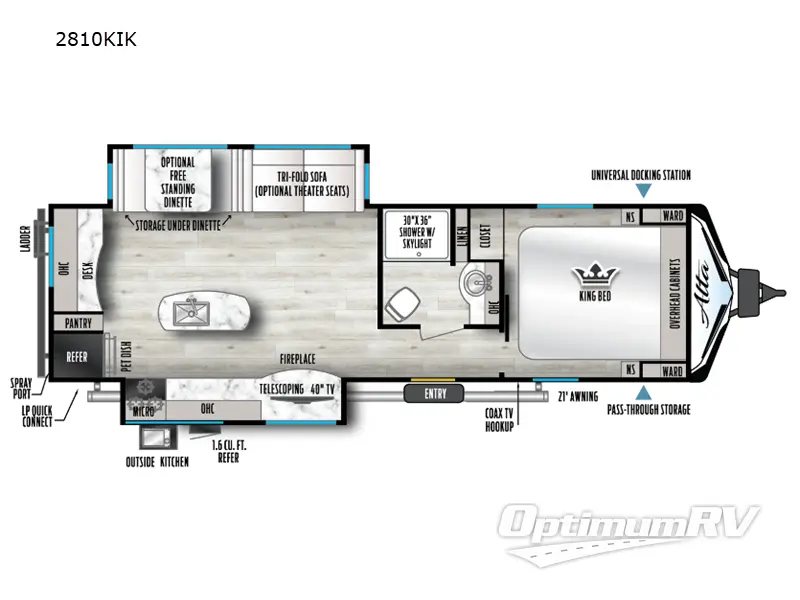 2024 East To West Alta 2810KIK RV Floorplan Photo