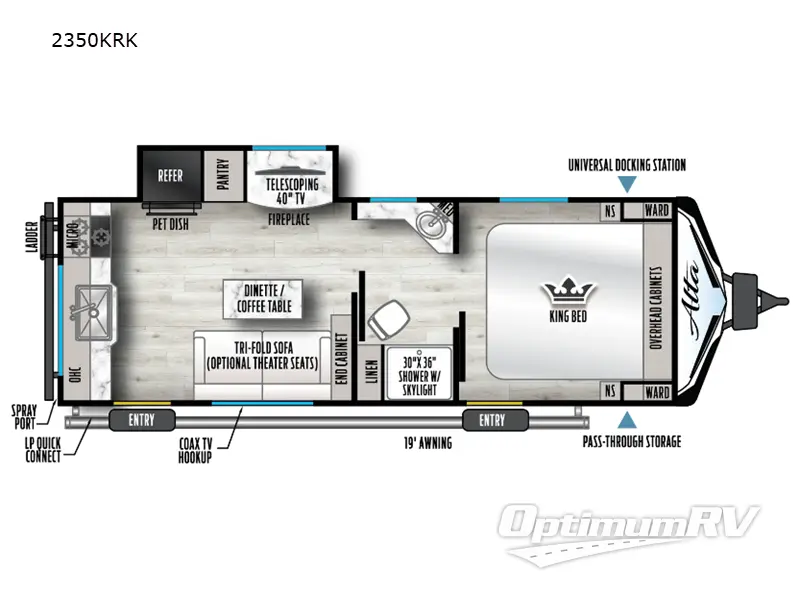 2024 East To West Alta 2350KRK RV Floorplan Photo