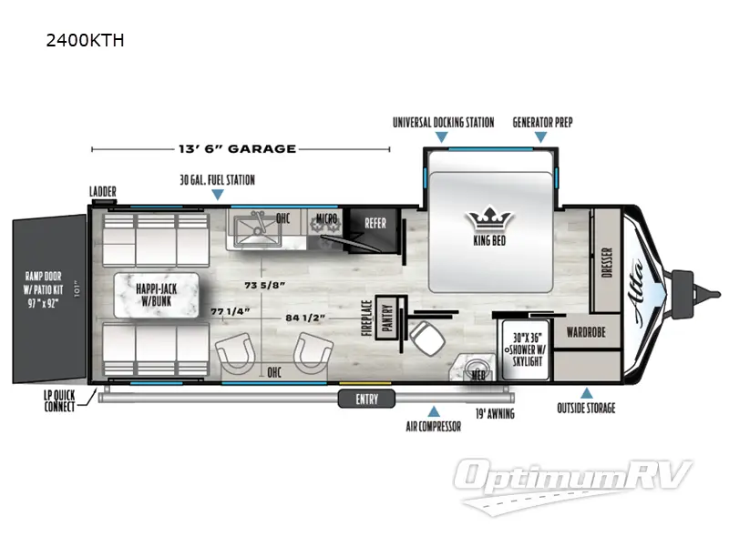 2024 East To West Alta 2400KTH RV Floorplan Photo