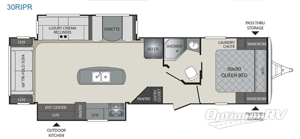 2017 Keystone Premier Ultra Lite 30RIPR Floorplan Photo