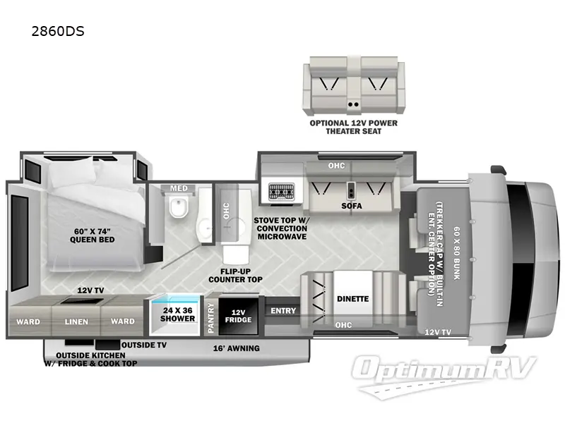2023 Forest River Sunseeker Classic 2860DS Ford RV Floorplan Photo