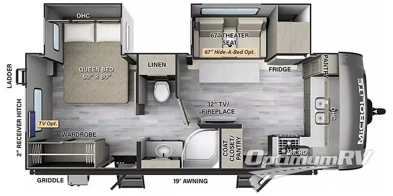 2024 Forest River Flagstaff Micro Lite 25FKBS RV Floorplan Photo