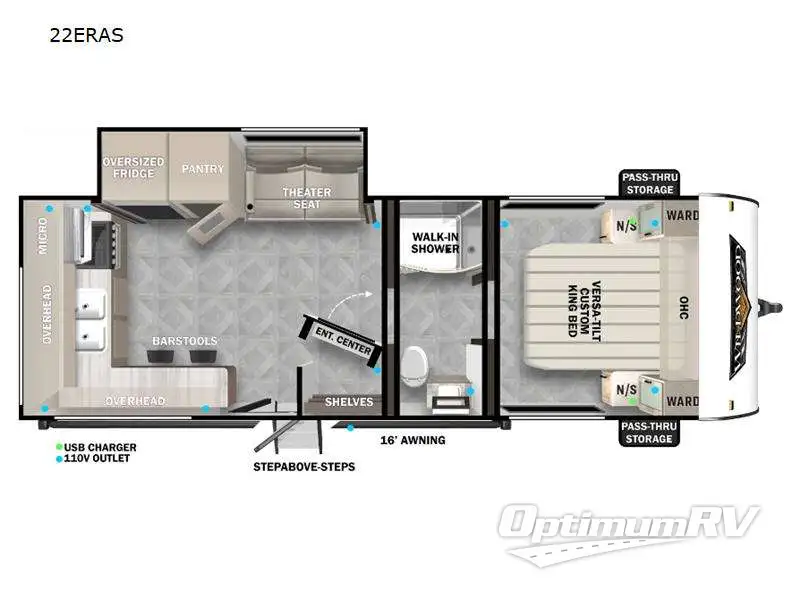 2024 Forest River Wildwood 22ERAS RV Floorplan Photo