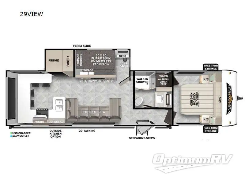 2024 Forest River Wildwood View 29VIEW RV Floorplan Photo