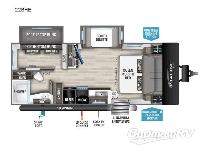 2024 Grand Design Imagine XLS 22BHE Floorplan Photo
