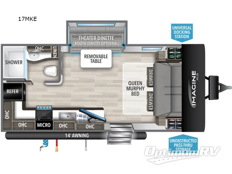 2024 Grand Design Imagine XLS 17MKE Floorplan Photo