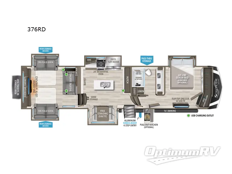 2024 Grand Design Solitude 376RD Floorplan Photo