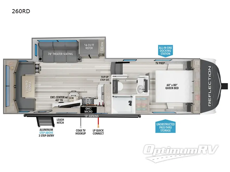 2024 Grand Design Reflection 150 Series 260RD Floorplan Photo