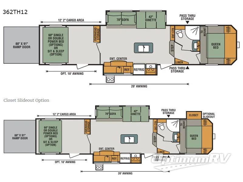 2018 KZ Sportster 362TH12 Floorplan Photo